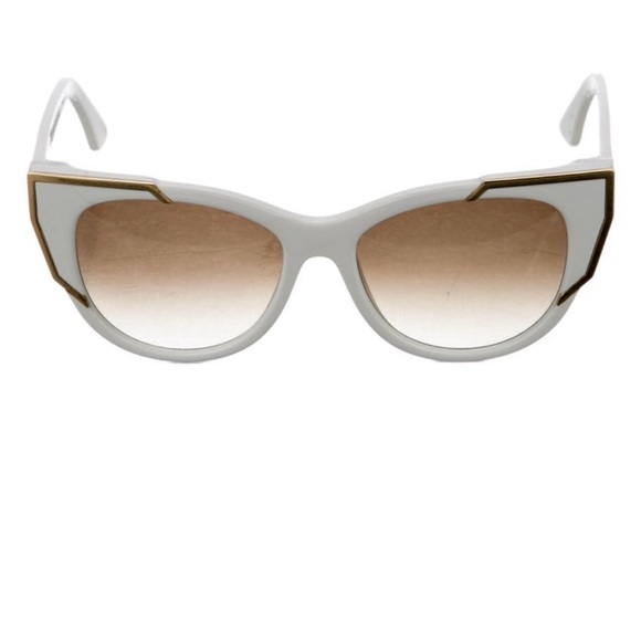 THIERRY LASRY White and Gold Sunglasses pre loved cat eye gradient - Picture 1 of 3